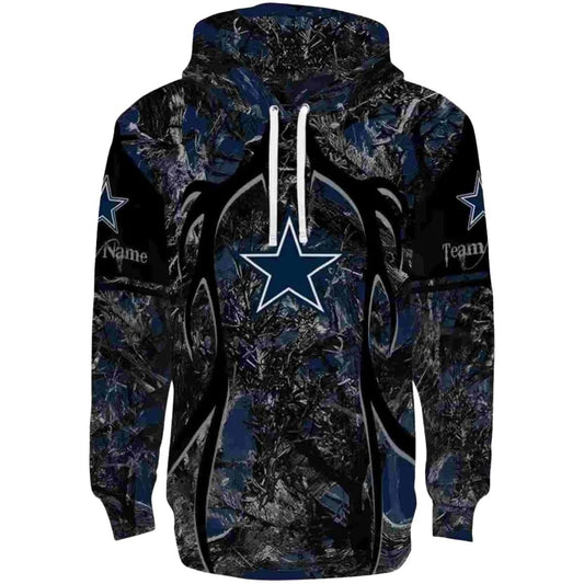 Personalized Dallas Cowboys Hunting Theme Blue Black AOP Hoodie - Moonbestprint