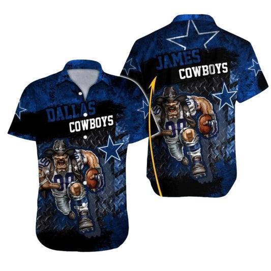 Personalized Dallas Cowboys Intense Football Warrior Art Hawaiian Shirt - Moonbestprint