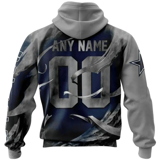 Personalized Dallas Cowboys Logo And Dead Skull AOP Hoodie - Moonbestprint