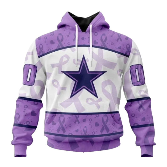 Personalized Dallas Cowboys Logo And Fight Cancer AOP Hoodie - Moonbestprint