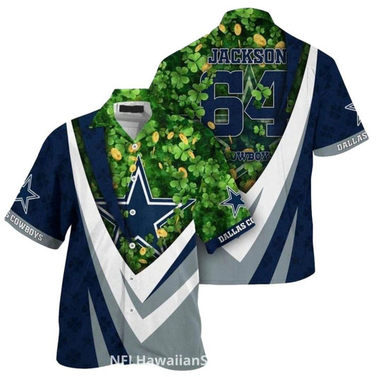 Personalized Dallas Cowboys Lucky Clover Theme Hawaiian Shirt - Moonbestprint