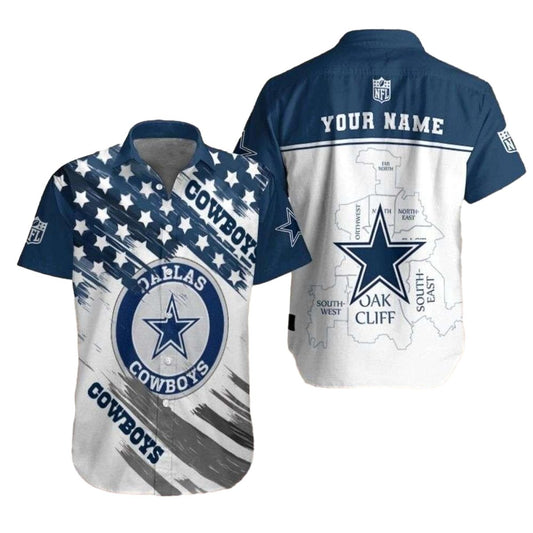 Personalized Dallas Cowboys Map Of Dallas Hawaiian Shirt - Moonbestprint