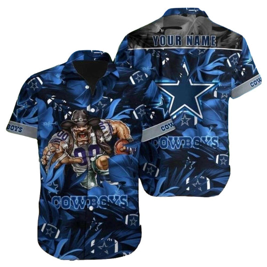 Personalized Dallas Cowboys Mascot Madness Tropical Hawaiian Shirt - Moonbestprint