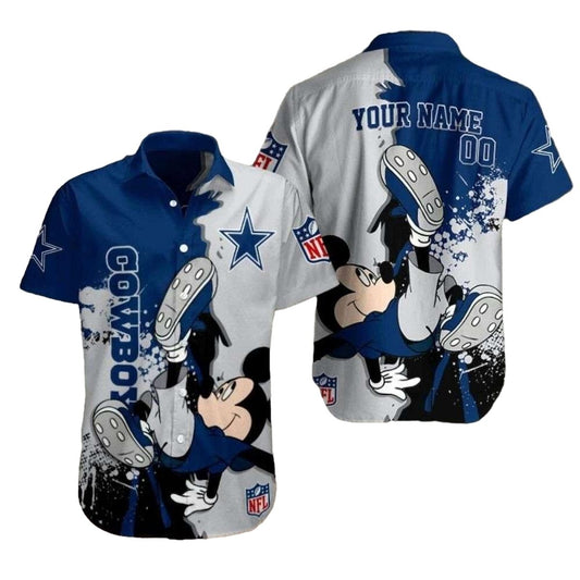 Personalized Dallas Cowboys Mickeys Game Play Hawaiian Shirt - Moonbestprint