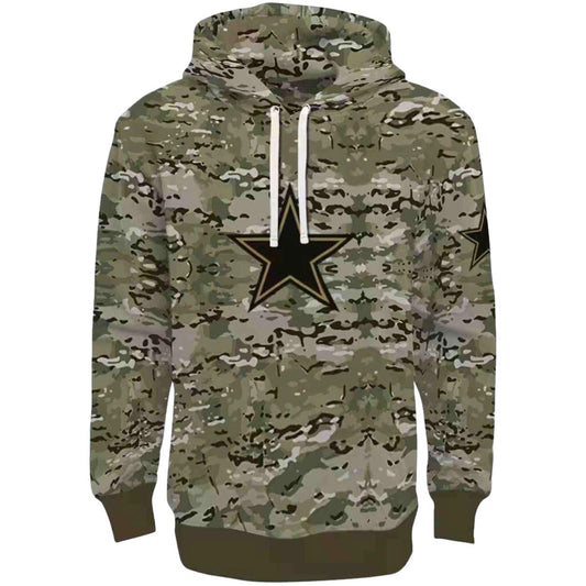 Personalized Dallas Cowboys Military Style AOP Hoodie - Moonbestprint
