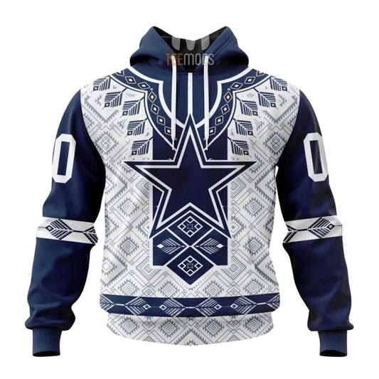 Personalized Dallas Cowboys Native Pattern AOP Hoodie - Moonbestprint