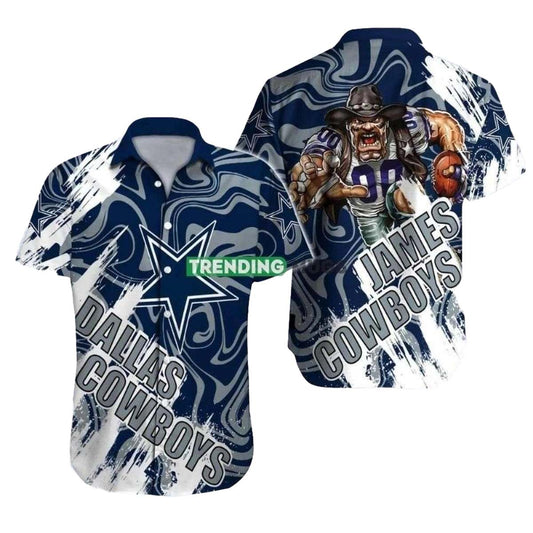 Personalized Dallas Cowboys Quarterback Huddle Hawaiian Shirt - Moonbestprint