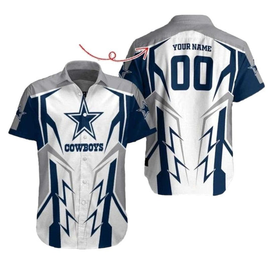 Personalized Dallas Cowboys Starburst White Pattern Hawaiian Shirt - Moonbestprint