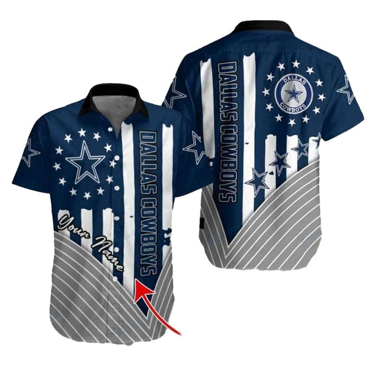 Personalized Dallas Cowboys Starry Stripes Flag Hawaiian Shirt - Moonbestprint