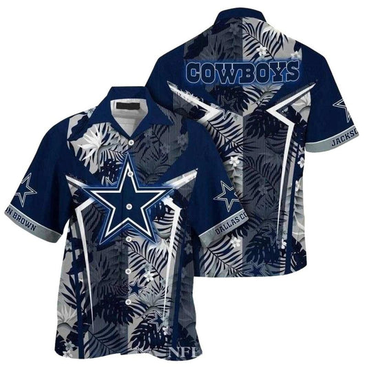 Personalized Dallas Cowboys Tropical Leaves Edition Hawaiian Shirt - Moonbestprint