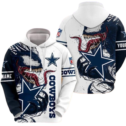 Personalized Dallas Cowboys Venom AOP Hoodie - Moonbestprint