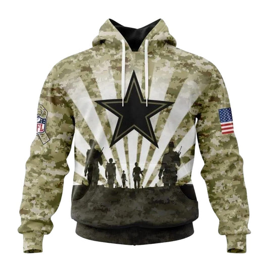Personalized Dallas Cowboys Veterans And Families AOP Hoodie - Moonbestprint