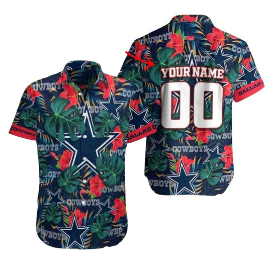 Personalized Dallas Cowboys Vintage Tropical Hawaiian Shirt - Moonbestprint