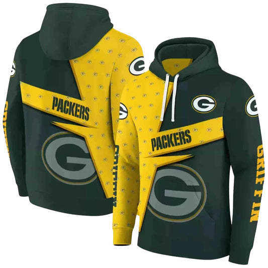 Personalized Green Bay Packers Abstract Shape Green Aop Hoodie - Moonbestprint
