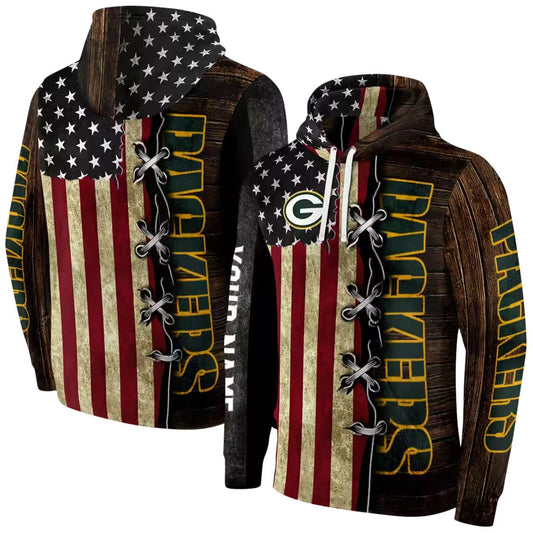 Personalized Green Bay Packers American Pride Aop Hoodie - Moonbestprint