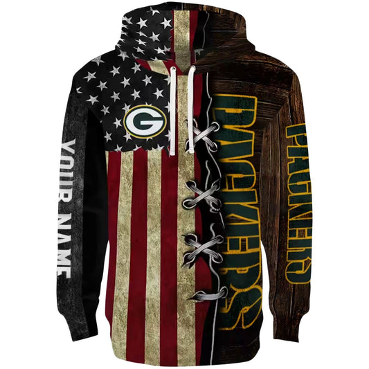Personalized Green Bay Packers American Pride Aop Hoodie - Moonbestprint