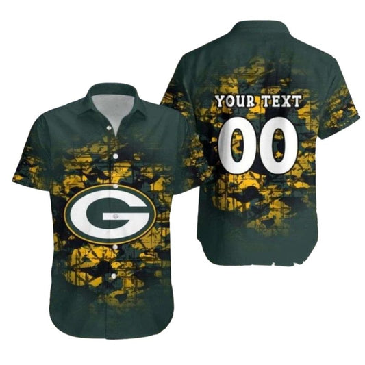 Personalized Green Bay Packers Camo Vintage 2025 Hawaiian Shirt - Moonbestprint