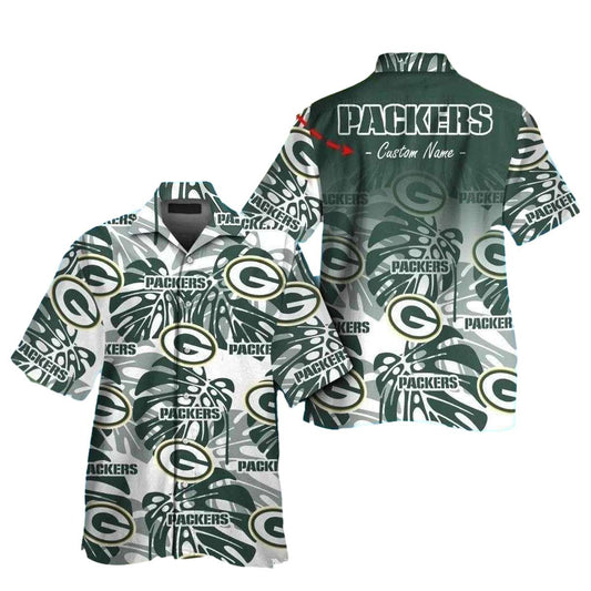 Personalized Green Bay Packers Palm Leaves Hawaiian Shirt - Moonbestprint