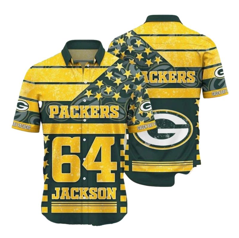 Personalized Green Bay Packersâ Stars And Logo Green Yellow Hawaiian Shirt - Moonbestprint