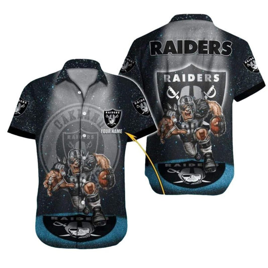 Personalized Las Vegas Raiders Aggressive Mascot Hawaiian Shirt - Moonbestprint