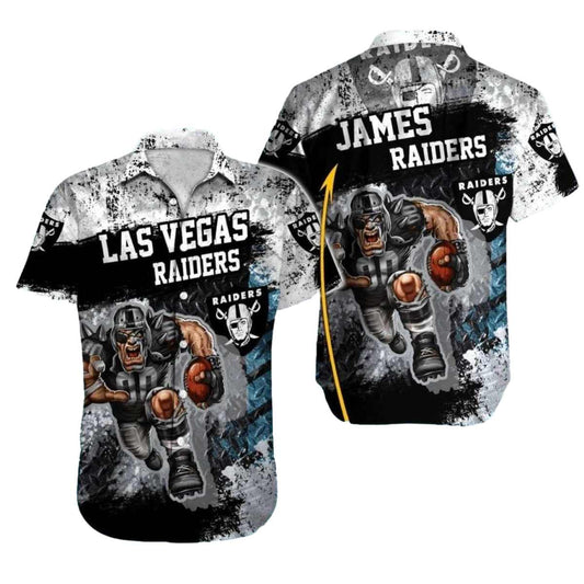 Personalized Las Vegas Raiders Brush Stroke Fierce Player Style Hawaiian Shirt - Moonbestprint