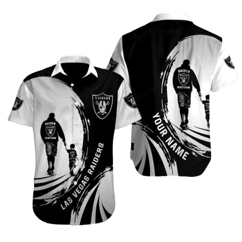 Personalized Las Vegas Raiders Dad And Son Hawaiian Shirt - Moonbestprint