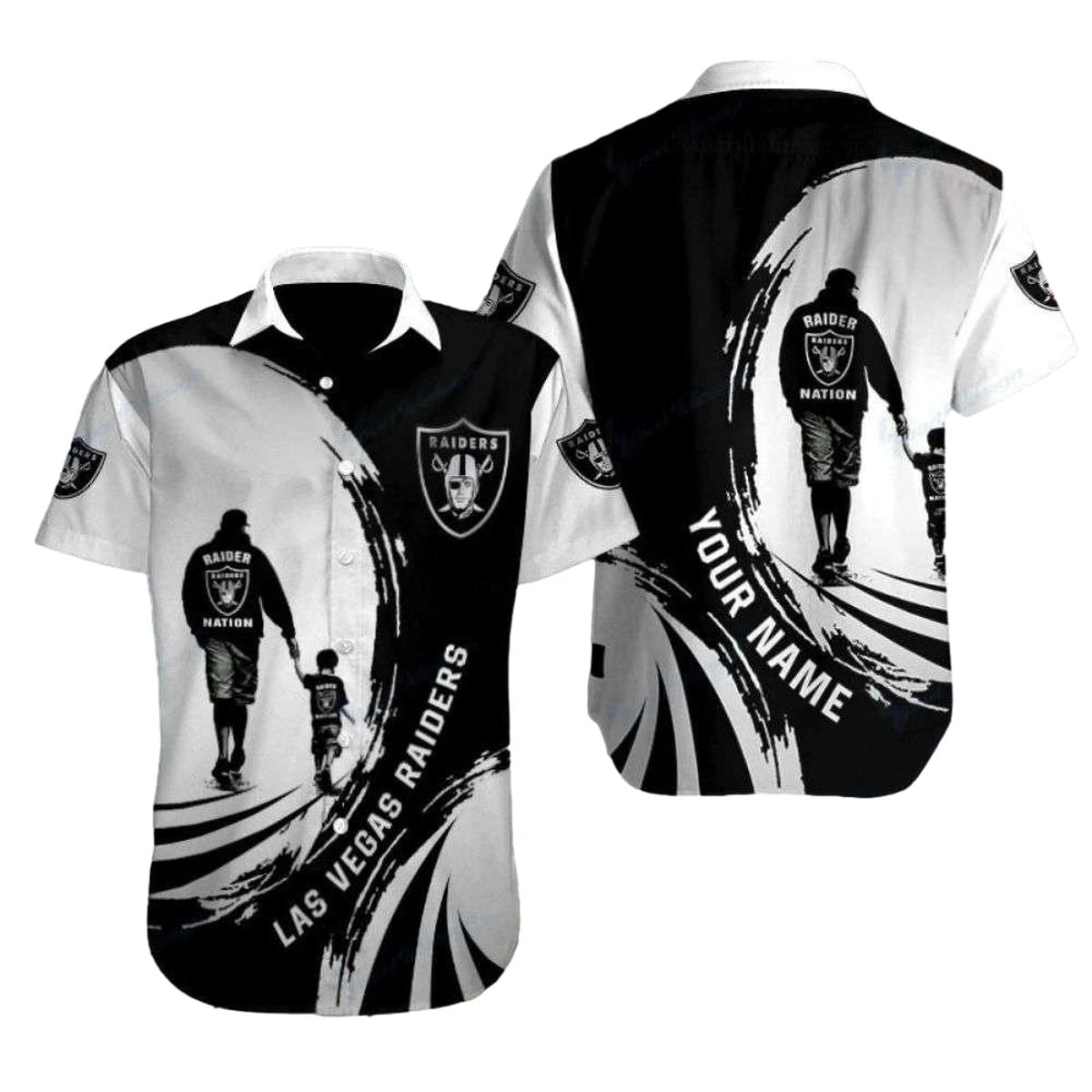Personalized Las Vegas Raiders Dad And Son Hawaiian Shirt - Moonbestprint