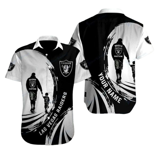Personalized Las Vegas Raiders Dad And Son Hawaiian Shirt - Moonbestprint