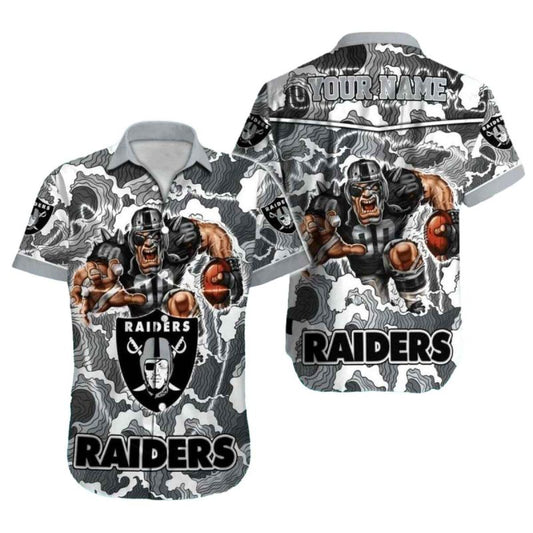 Personalized Las Vegas Raiders Fierce Player Storm Design Hawaiian Shirt - Moonbestprint