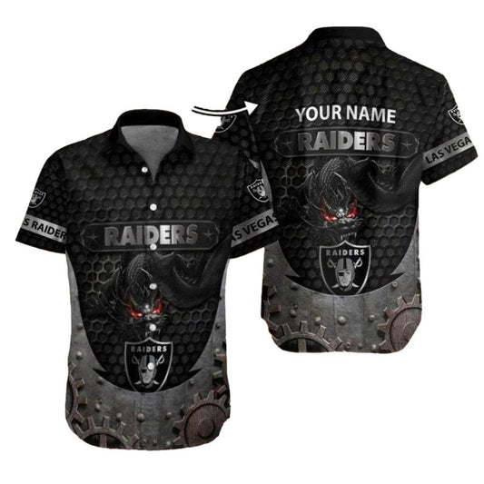 Personalized Las Vegas Raiders Fiery Eyes Dragon Hawaiian Shirt - Moonbestprint