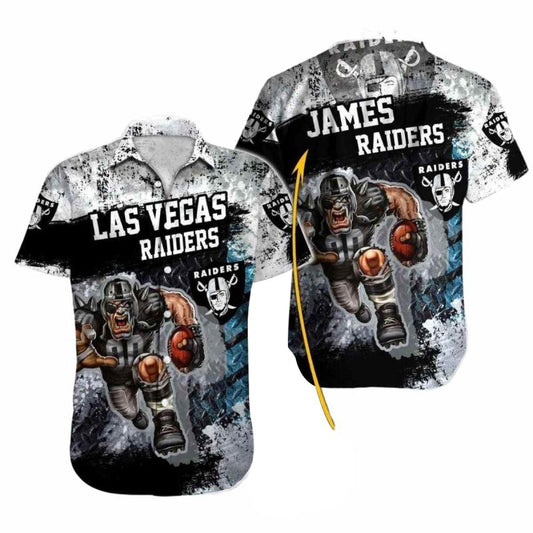 Personalized Las Vegas Raiders Football Beast Hawaiian Shirt - Moonbestprint