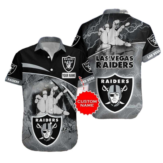 Personalized Las Vegas Raiders Halloween With Lightning Hawaiian Shirt - Moonbestprint