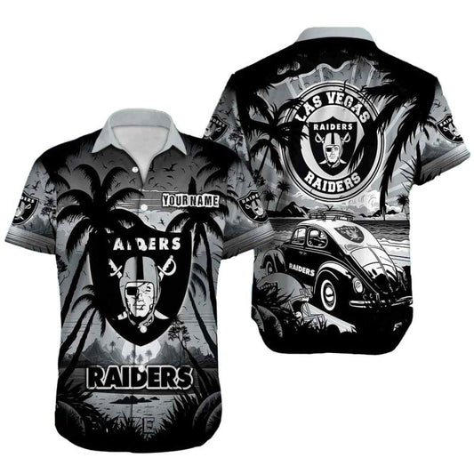 Personalized Las Vegas Raiders Logo And Car Coconut Pattern Hawaiian Shirt - Moonbestprint
