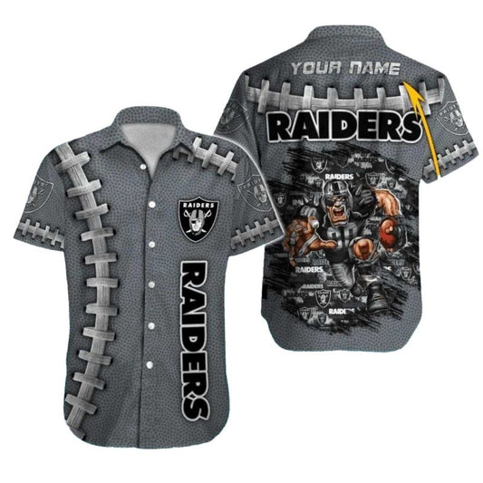 Personalized Las Vegas Raiders Logo And Football Warrior Hawaiian Shirt - Moonbestprint