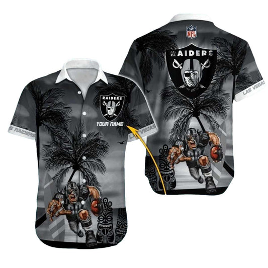 Personalized Las Vegas Raiders Mascot Polynesian Art Hawaiian Shirt - Moonbestprint
