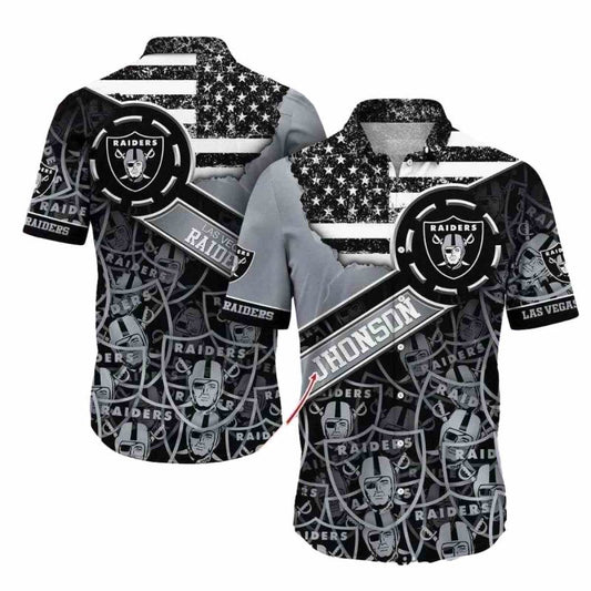Personalized Las Vegas Raiders Multi Logo Hawaiian Shirt - Moonbestprint