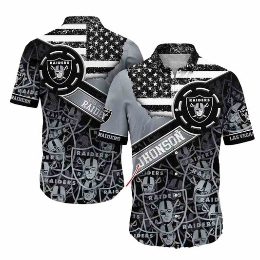 Personalized Las Vegas Raiders Multi Logo Hawaiian Shirt - Moonbestprint
