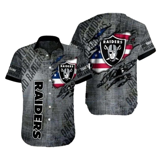 Personalized Las Vegas Raiders Pride Us Flag Hawaiian Shirt - Moonbestprint