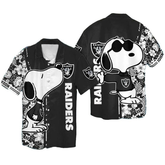 Personalized Las Vegas Raiders Snoopy Kiss Logo Hawaiian Shirt - Moonbestprint