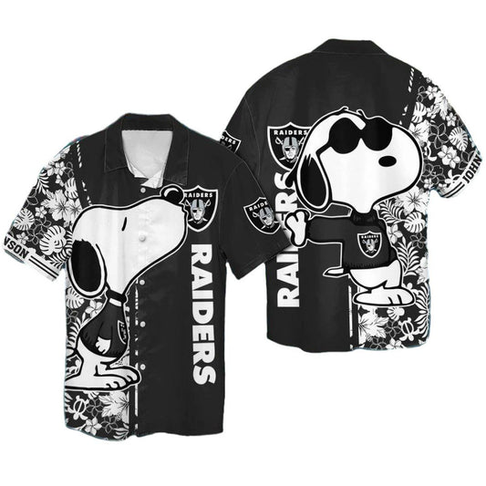 Personalized Las Vegas Raiders Snoopy Kiss Logo Hawaiian Shirt - Moonbestprint
