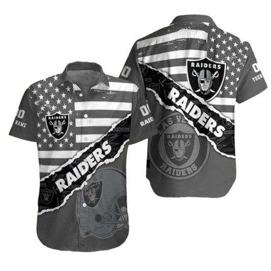 Personalized Las Vegas Raiders Star Spangled Hawaiian Shirt - Moonbestprint