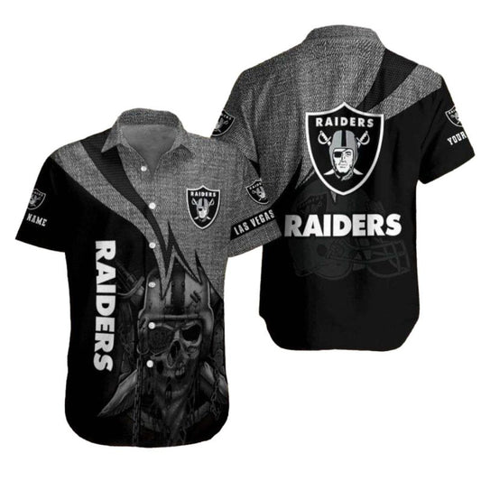 Personalized Las Vegas Raiders Warrior Spirit Black Hawaiian Shirt - Moonbestprint