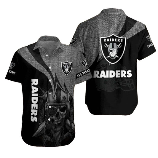Personalized Las Vegas Raiders Warrior Spirit Black Hawaiian Shirt - Moonbestprint