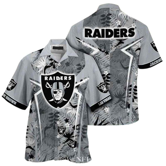 Personalized Leafy Tropics Las Vegas Raiders Hawaiian Shirt - Moonbestprint