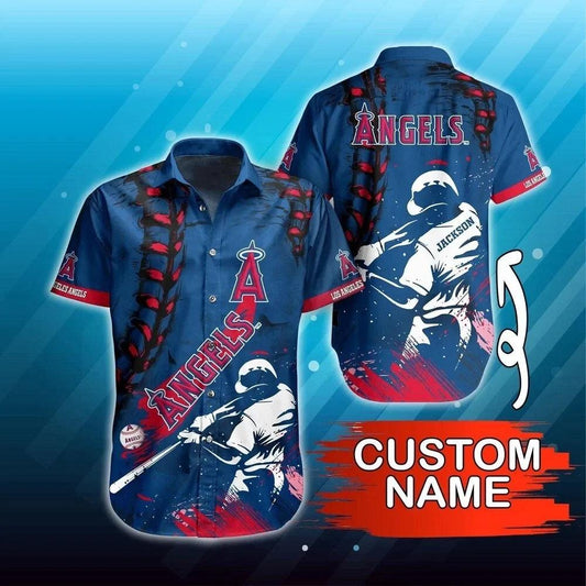 Personalized Los Angeles Baseball Team LA Angelss Hawaiian Shirt, MLB Hawaiian Shirt Moonbestprint