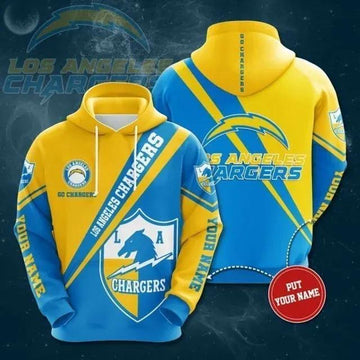 Personalized Los Angeles Chargers Football Custom Name - Hoodie 3D, NFL Hoodie Moonbestprint