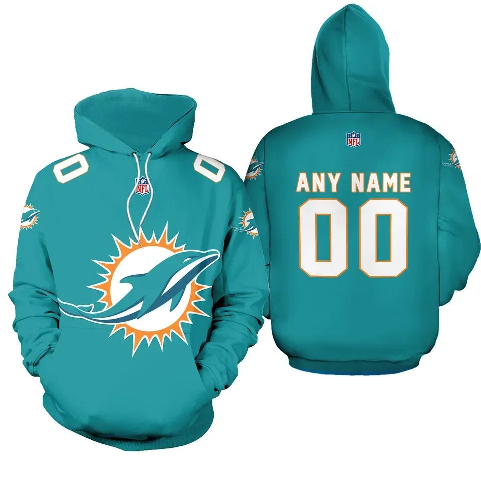 Personalized Miami Dolphins 3D Hoodie, NFL Hoodie Moonbestprint
