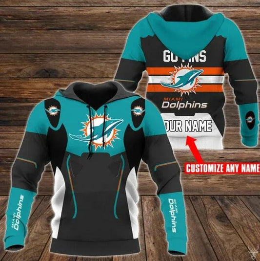 Personalized Miami Dolphins NFL 3D Hoodie, NFL Hoodie Moonbestprint