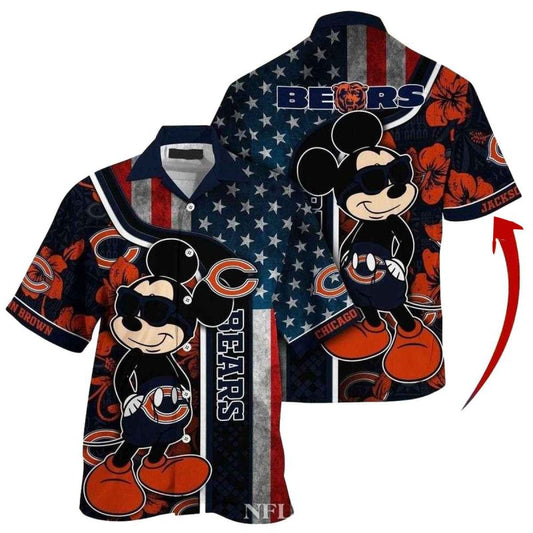 Personalized Mickeys Tropical Touchdown Chicago Bears Hawaiian Shirt - Moonbestprint