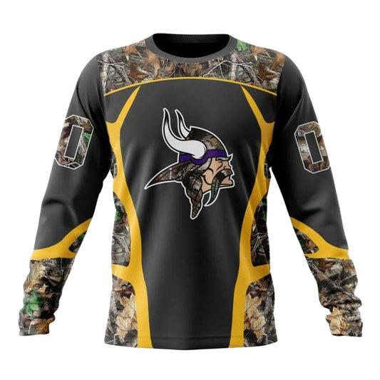 Personalized Minnesota Vikings Camo Hunting AOP Sweatshirt - Moonbestprint